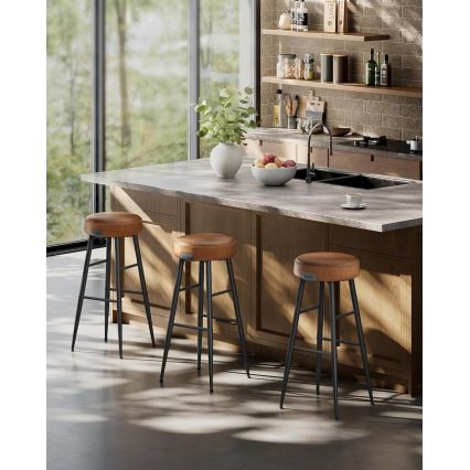 Chaise de bar LIOR marron/noir