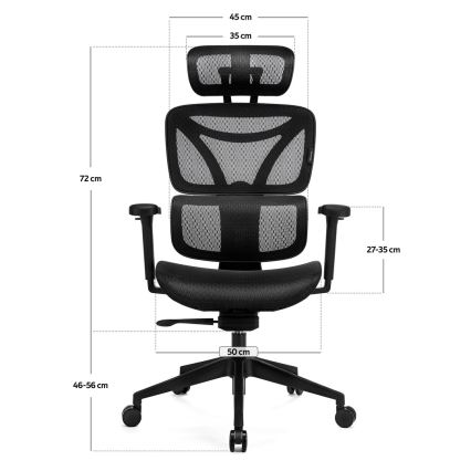 Chaise de bureau ergonomique LEVANO noir