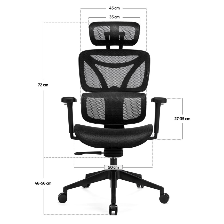 Chaise de bureau ergonomique LEVANO noir