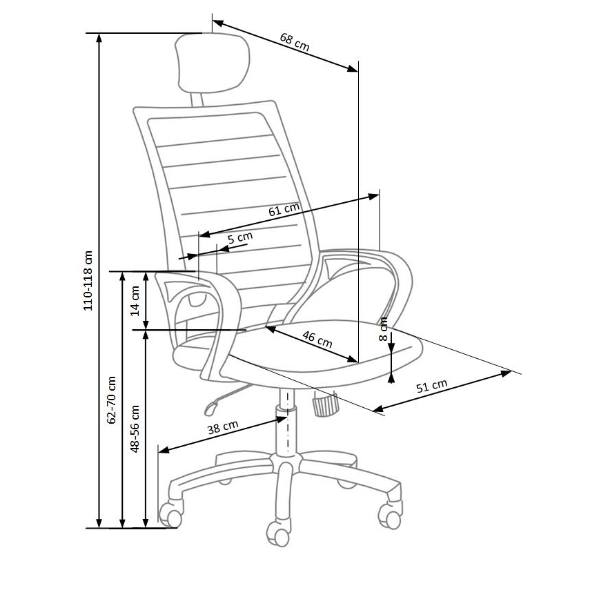 Chaise de bureau MIRI noire/blanche