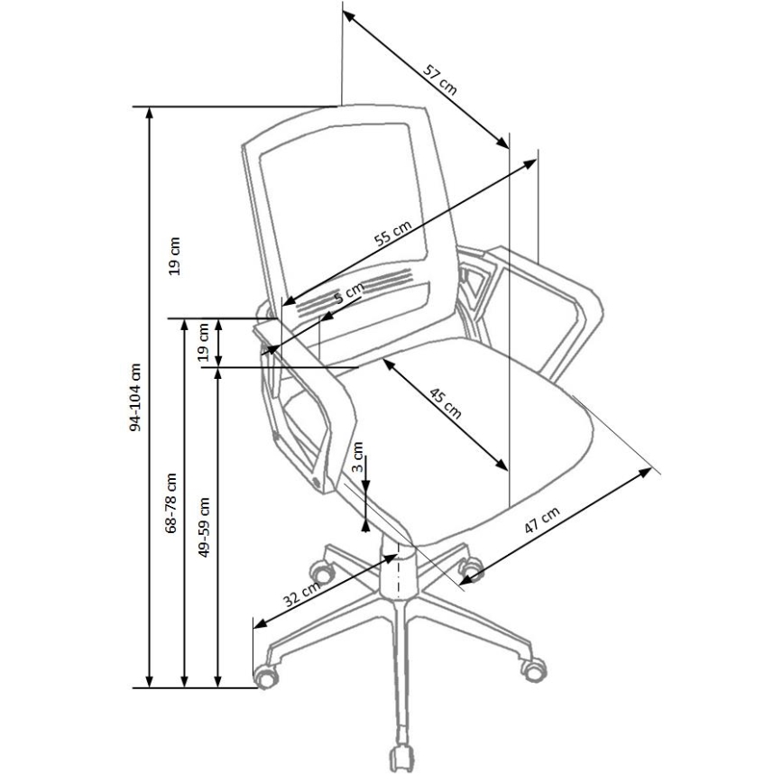 Chaise de bureau RIMAQ blanche