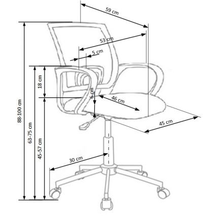 Chaise de bureau SIRAQ multicolore