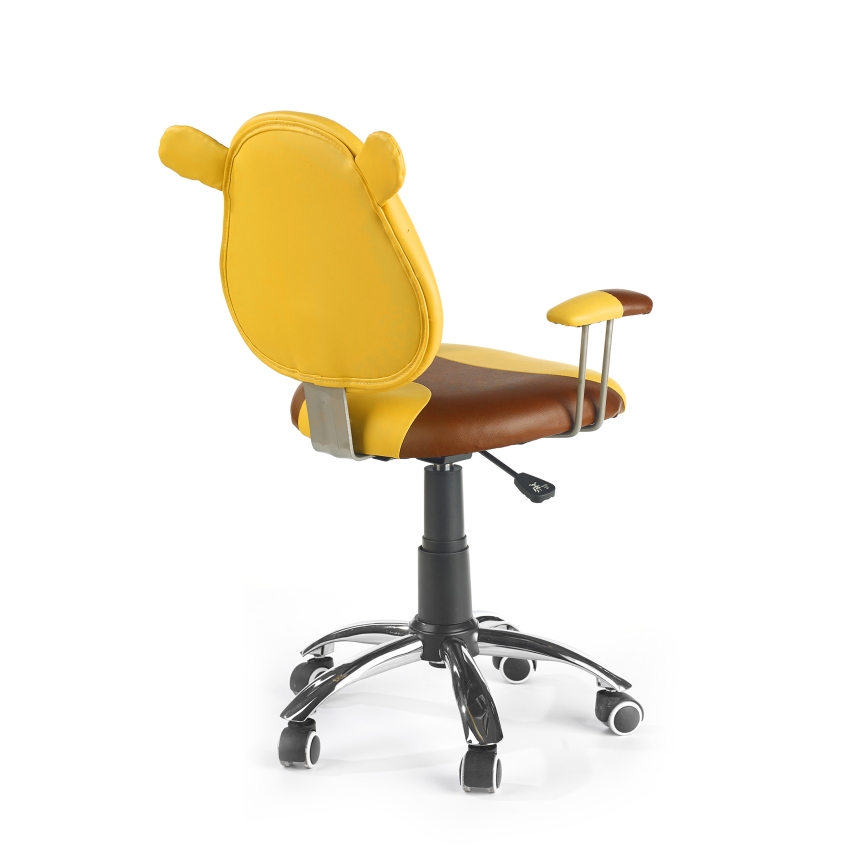 Chaise de bureau TEDDY marron/jaune