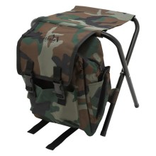 Chaise de camping pliable avec sac à dos camouflage