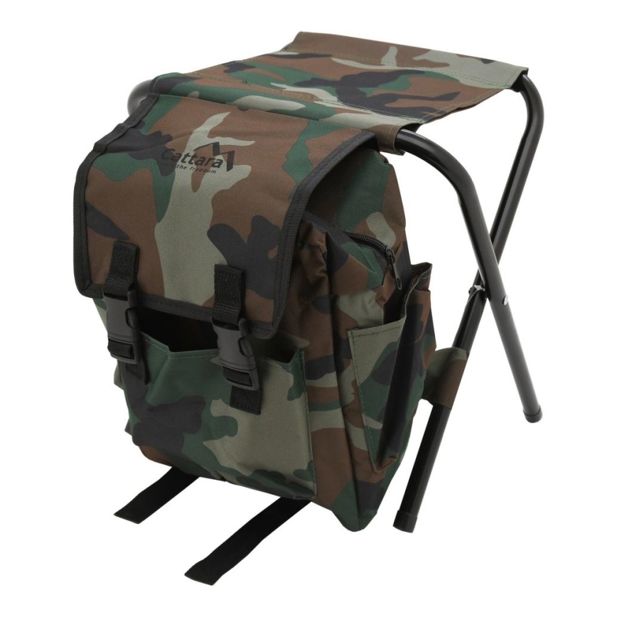 Chaise de camping pliable avec sac à dos camouflage