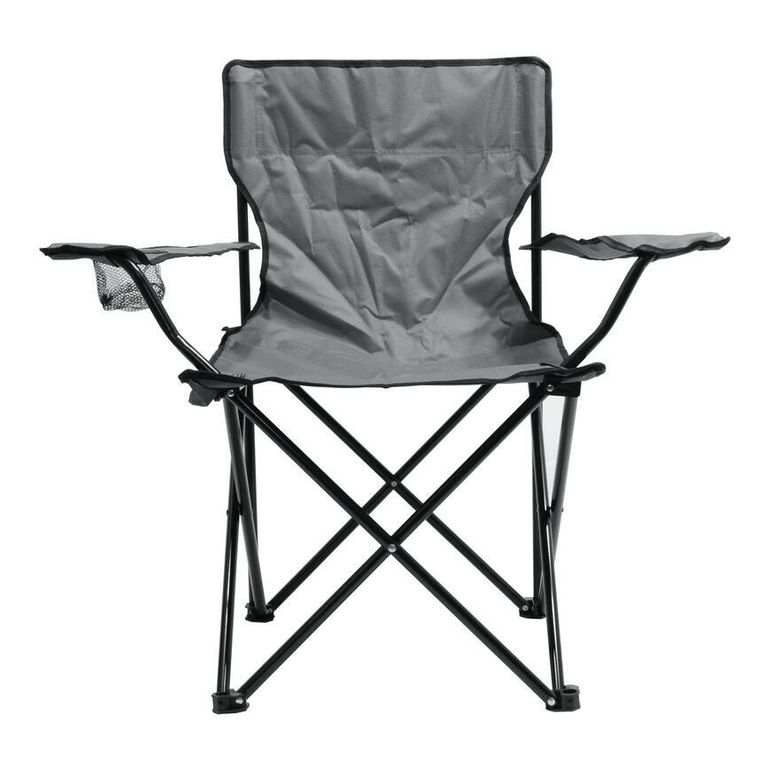 Chaise de camping pliable gris