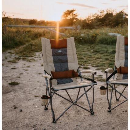 Chaise de camping pliable marron