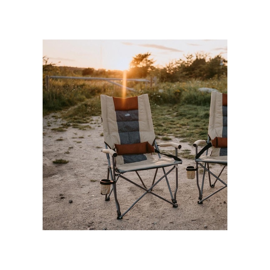 Chaise de camping pliable marron