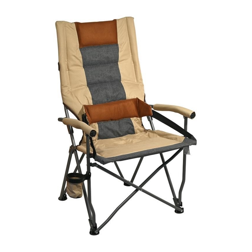 Chaise de camping pliable marron