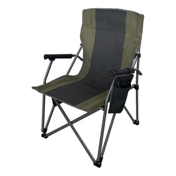 Chaise de camping pliante chauffante 11/5V, vert/gris