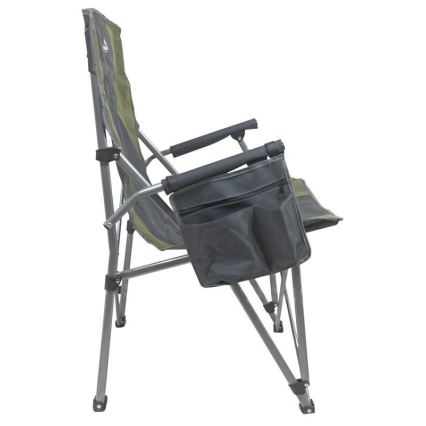 Chaise de camping pliante chauffante 11/5V, vert/gris