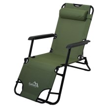 Chaise de camping pliante vert/noir