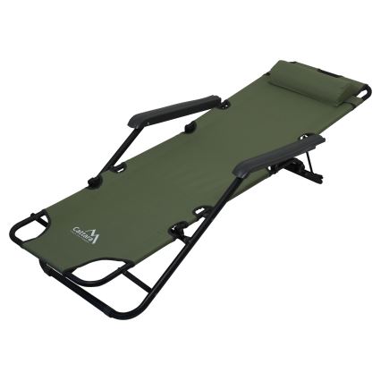 Chaise de camping pliante vert/noir