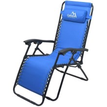Chaise de camping réglable bleu