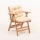 Chaise de jardin pliable avec oreiller beige/charme