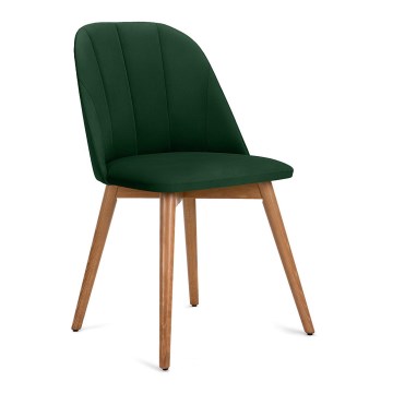 Chaise de repas BAKERI 86x48 cm vert foncé/chêne clair