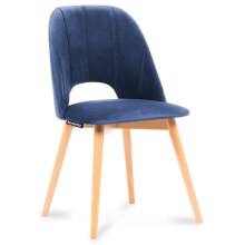 Chaise de repas TINO 86x48 cm bleu foncé/hêtre