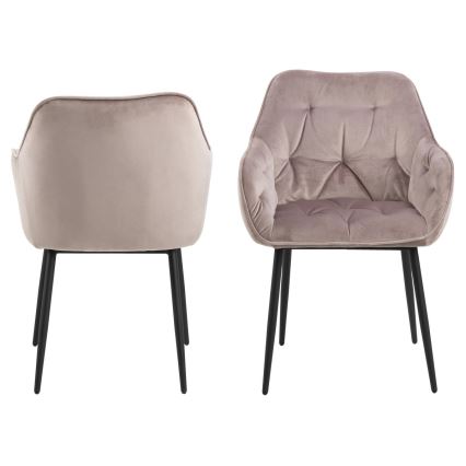 Chaise de salle à manger avec accoudoirs AYLIN 1 pcs rose