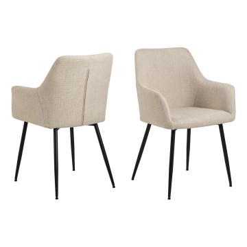 Chaise de salle à manger avec accoudoirs TANYA 1 pcs beige