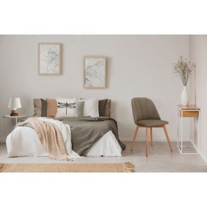 Chaise de salle à manger BAKERI 86x48 cm beige/chêne clair