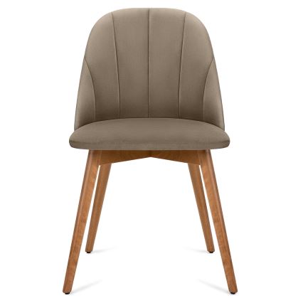 Chaise de salle à manger BAKERI 86x48 cm beige/chêne clair