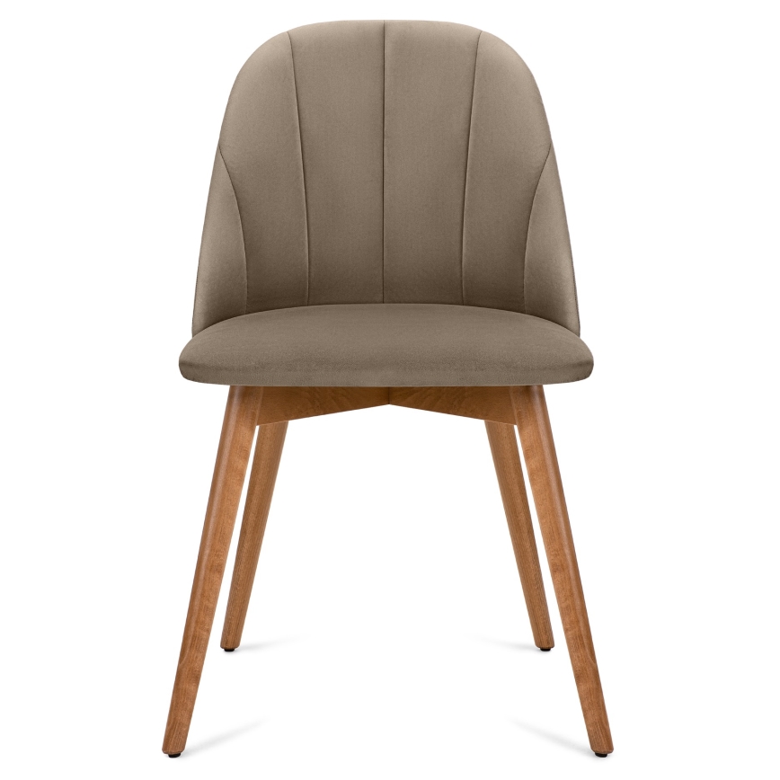 Chaise de salle à manger BAKERI 86x48 cm beige/chêne clair