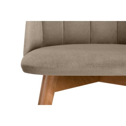 Chaise de salle à manger BAKERI 86x48 cm beige/chêne clair