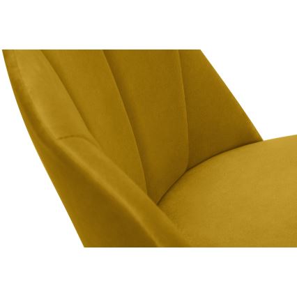 Chaise de salle à manger BAKERI 86x48 cm jaune/chêne clair