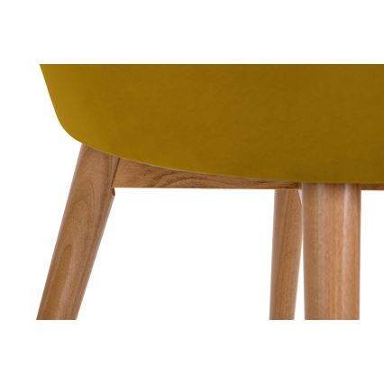 Chaise de salle à manger BAKERI 86x48 cm jaune/chêne clair