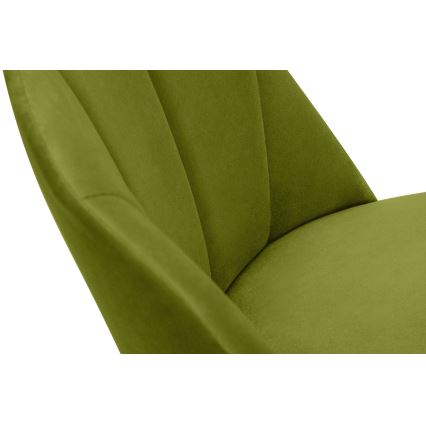 Chaise de salle à manger BAKERI 86x48 cm vert clair/chêne clair