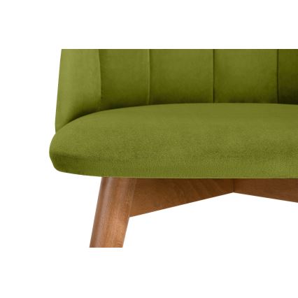 Chaise de salle à manger BAKERI 86x48 cm vert clair/chêne clair