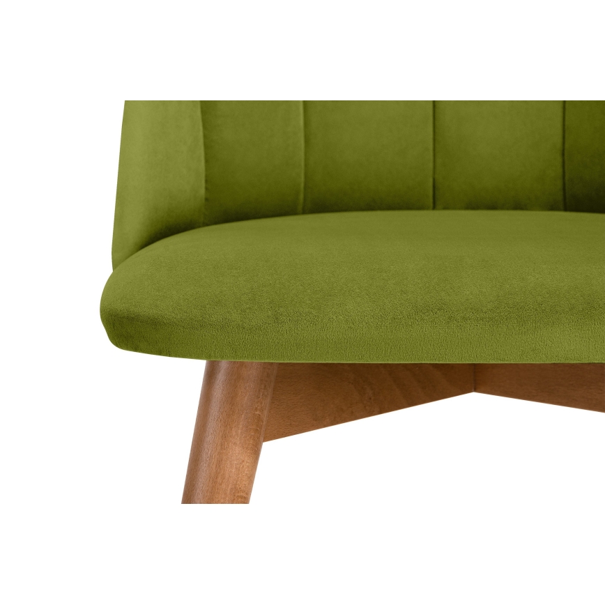 Chaise de salle à manger BAKERI 86x48 cm vert clair/chêne clair