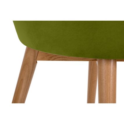 Chaise de salle à manger BAKERI 86x48 cm vert clair/chêne clair