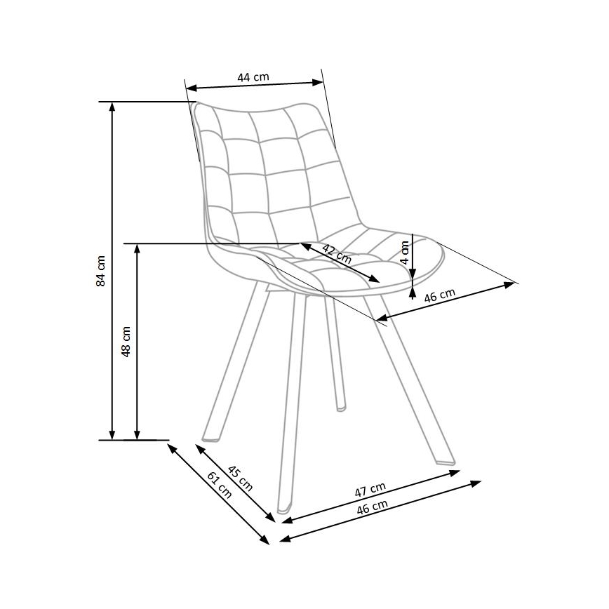 Chaise de salle à manger COMORO, 1 unité, gris foncé