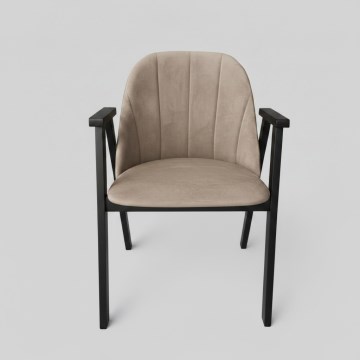Chaise de salle à manger GARDA noire/beige
