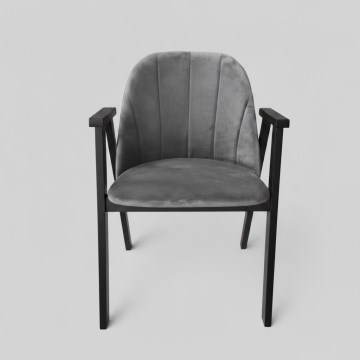 Chaise de salle à manger GARDA noire/grise