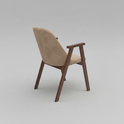 Chaise de salle à manger GARDA, noyer/beige