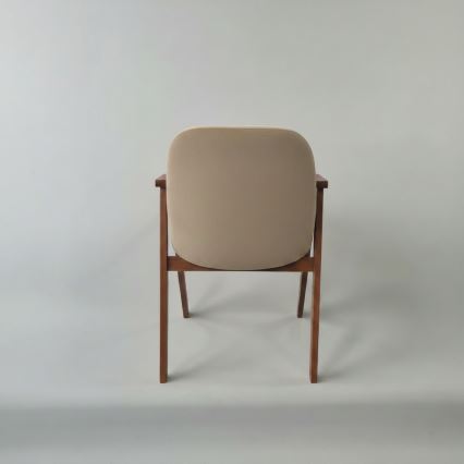 Chaise de salle à manger GARDA, noyer/beige