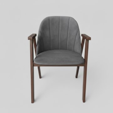 Chaise de salle à manger GARDA noyer/gris