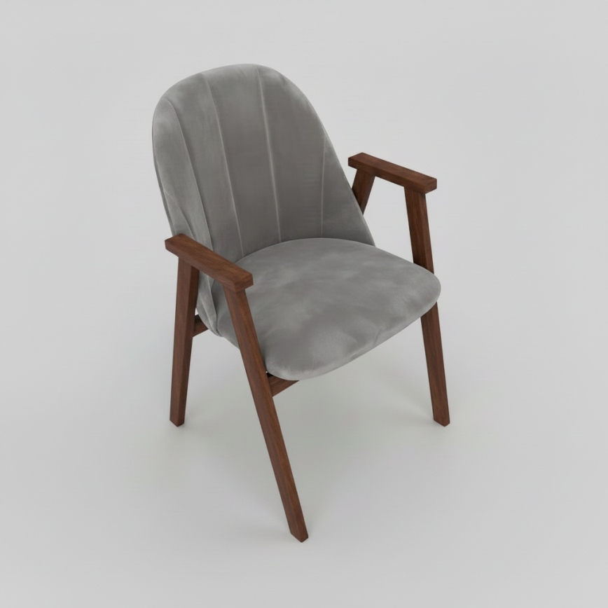 Chaise de salle à manger GARDA noyer/gris