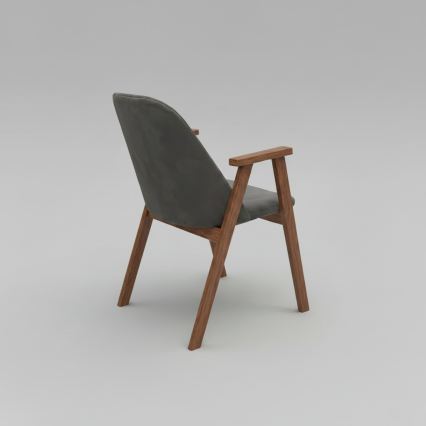 Chaise de salle à manger GARDA noyer/gris