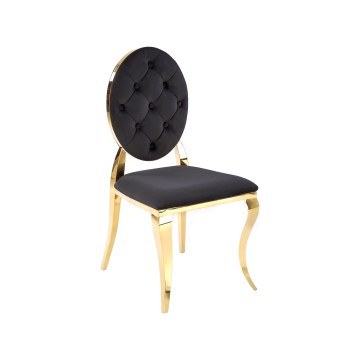 Chaise de salle à manger GOLDI 1 pièce noire/dorée