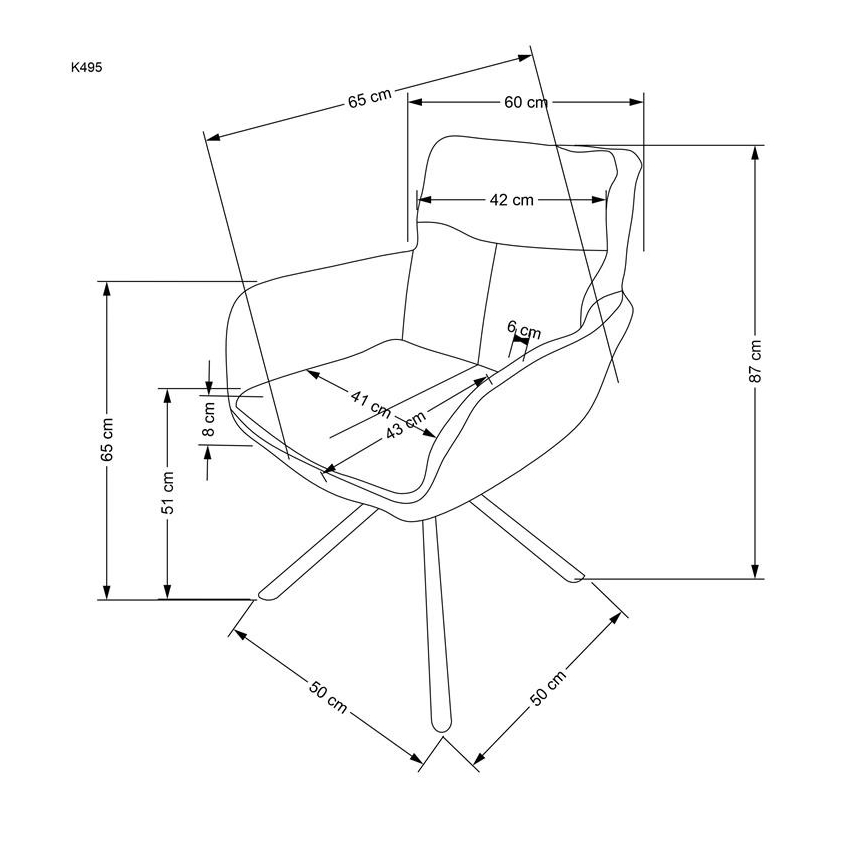 Chaise de salle à manger HALSA, 1 pièce, grise