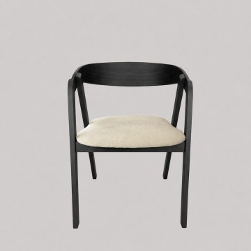 Chaise de salle à manger LUSO noire/beige