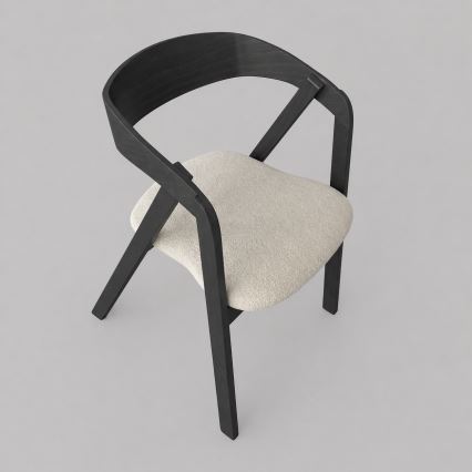 Chaise de salle à manger LUSO noire/beige