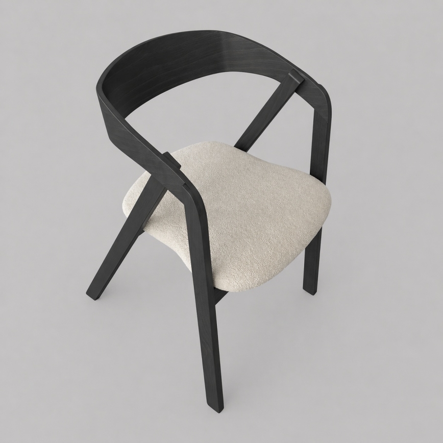 Chaise de salle à manger LUSO noire/beige