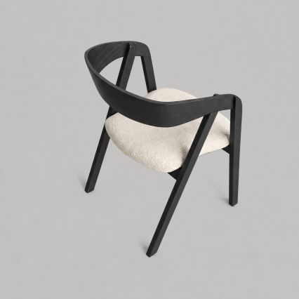 Chaise de salle à manger LUSO noire/beige