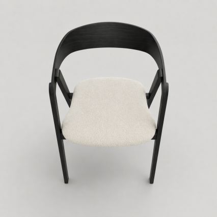 Chaise de salle à manger LUSO noire/beige
