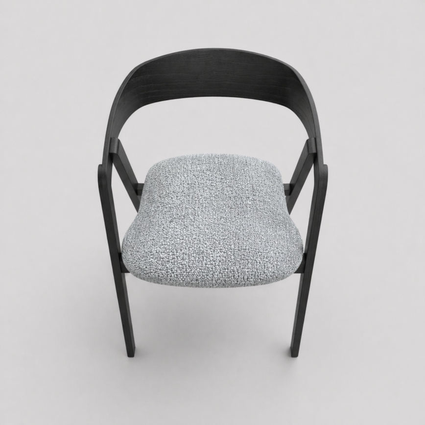 Chaise de salle à manger LUSO noire/grise