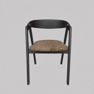 Chaise de salle à manger LUSO noire/marron